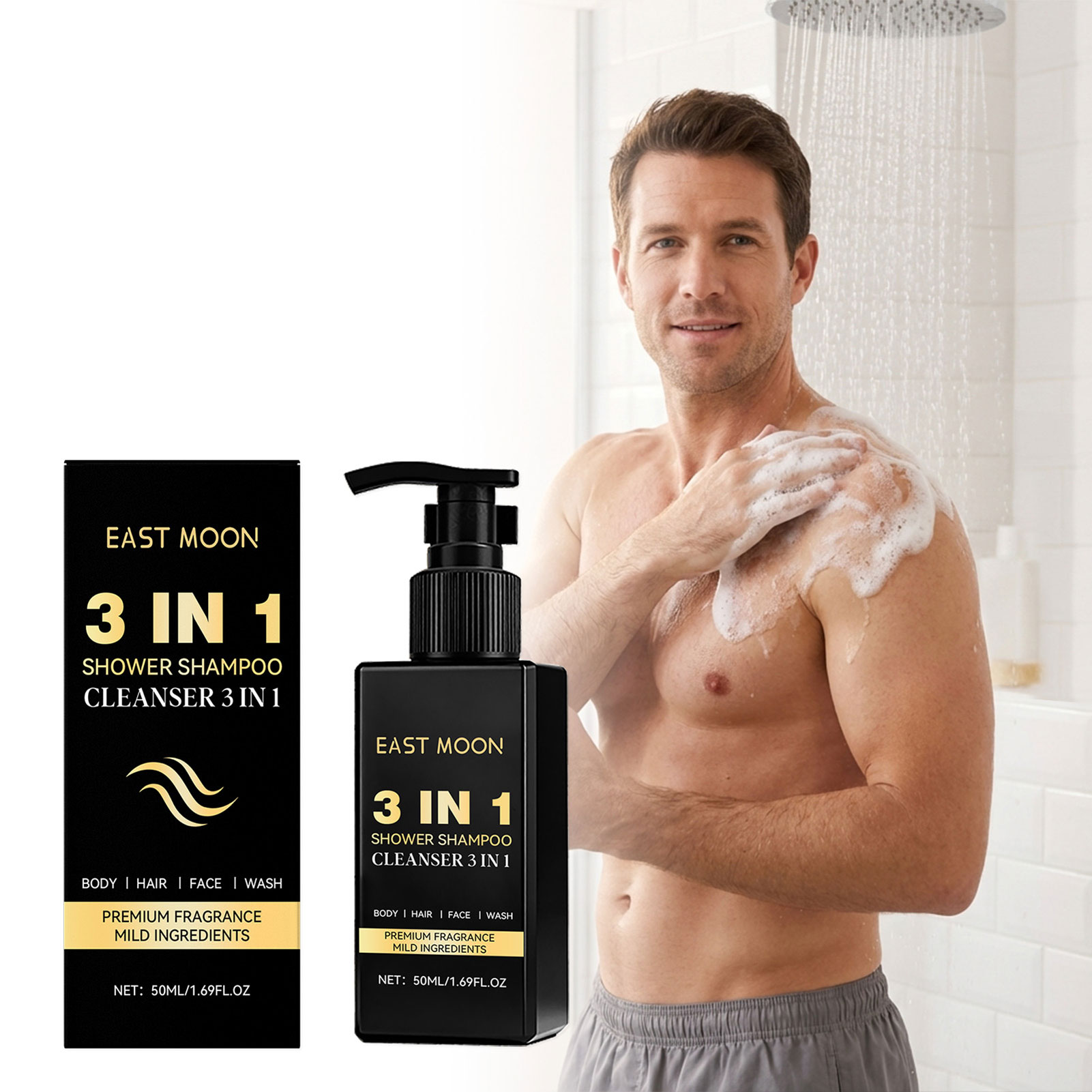 50ml 3 w 1 Szampon, płyn do my – Face Wash Mens recenzja i cena